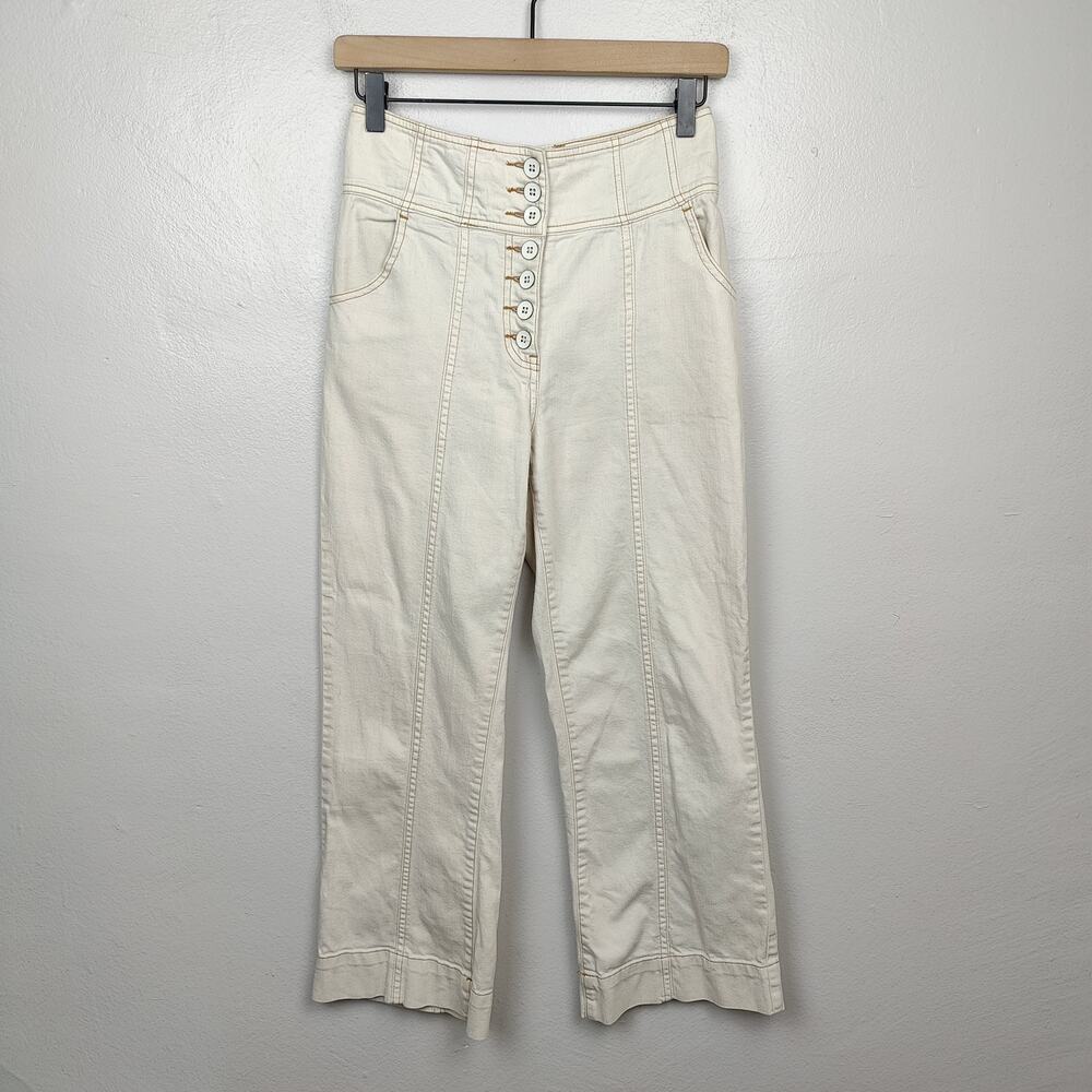 Ulla Johnson Cream Flare & Wide Leg Jeans